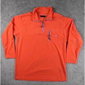 Southern Marsh Shirt Womens M Orange FieldTec Waffle Fleece 1/4 Zip Pullover